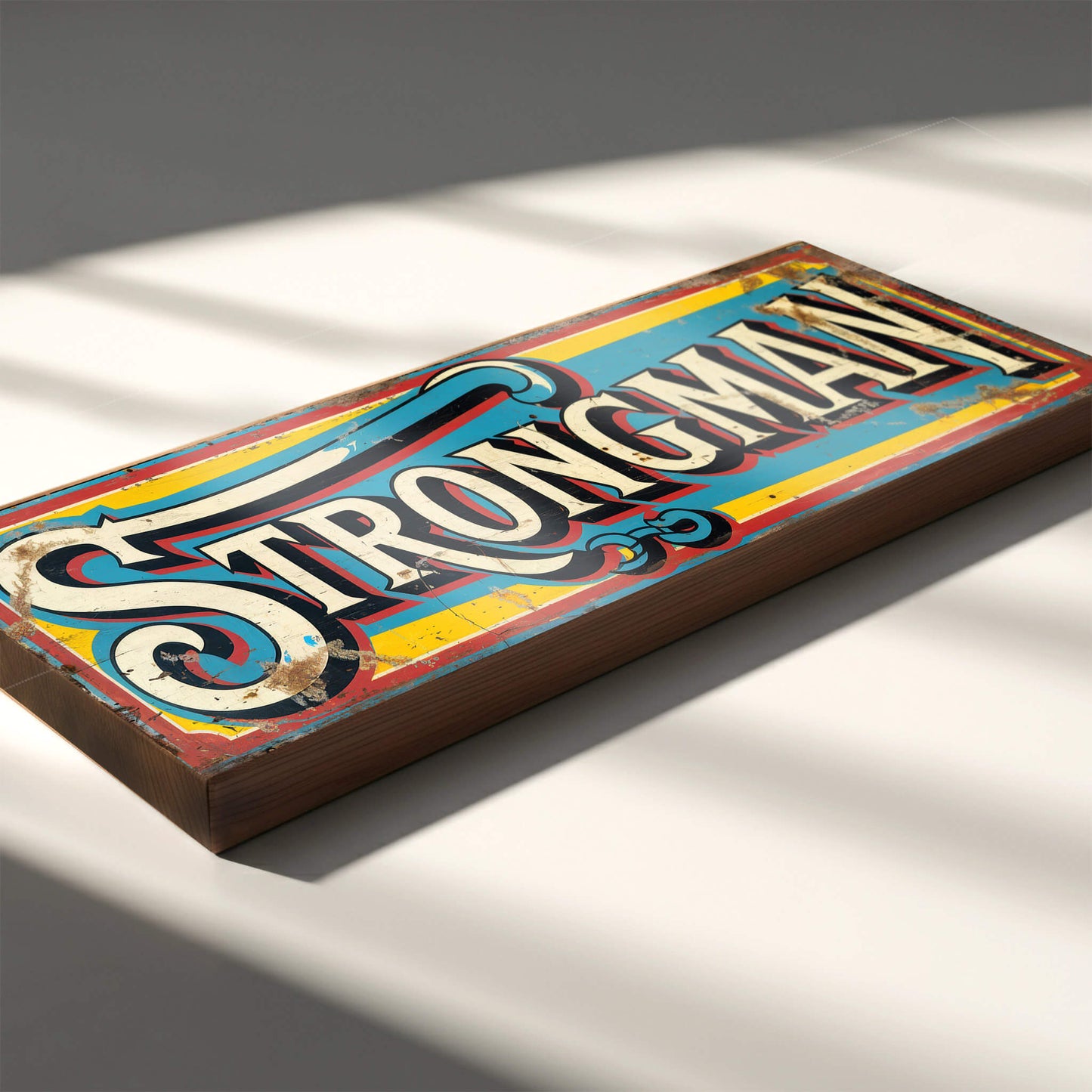 Strongman Circus Sign – Retro Fairground Sideshow Decor