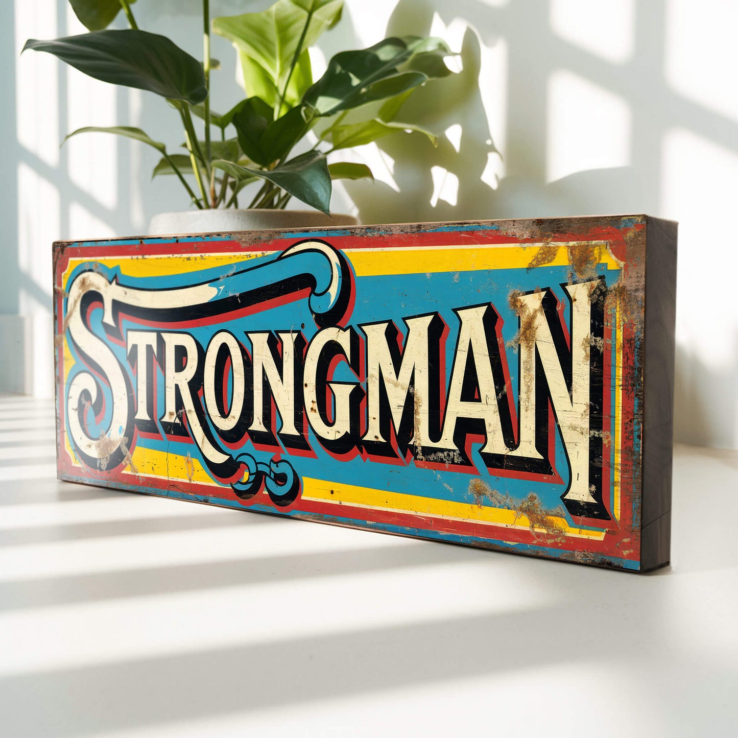 Strongman Circus Sign – Retro Fairground Sideshow Decor