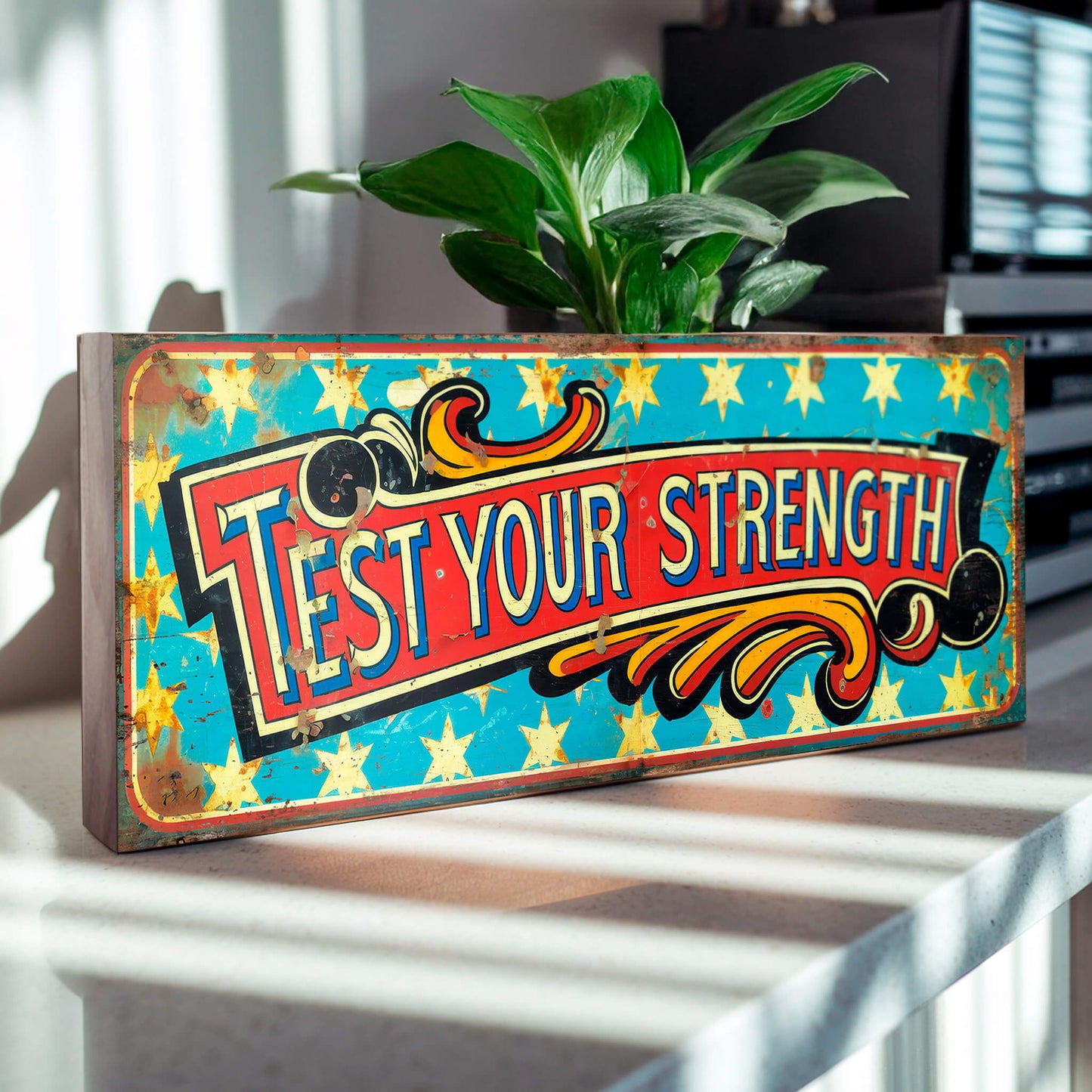 Test Your Strength Circus Sign