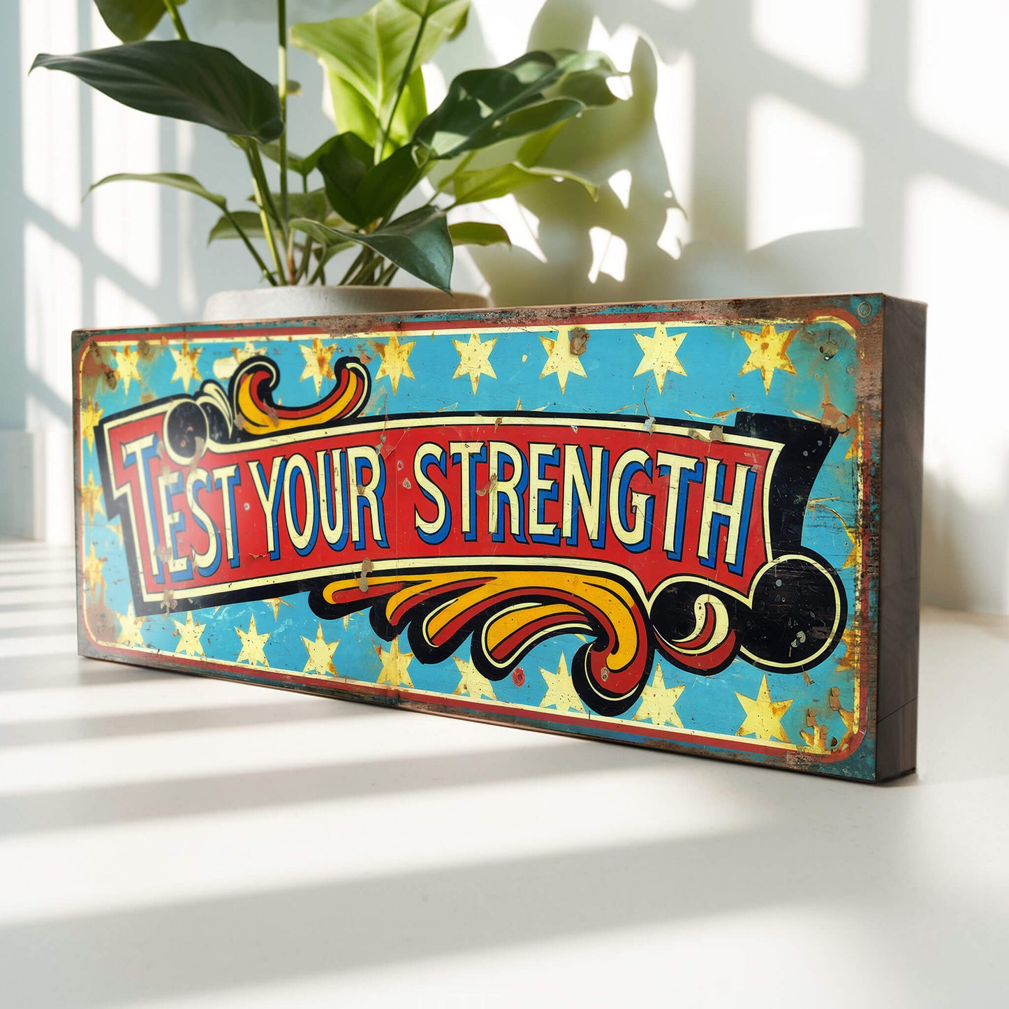 Test Your Strength Circus Sign