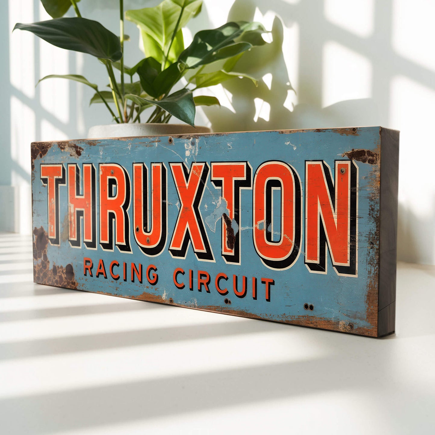 Retro Sign Racing Thruxton Racing Circuit : Vintage Style Tribute Sign – Suffolk Signs