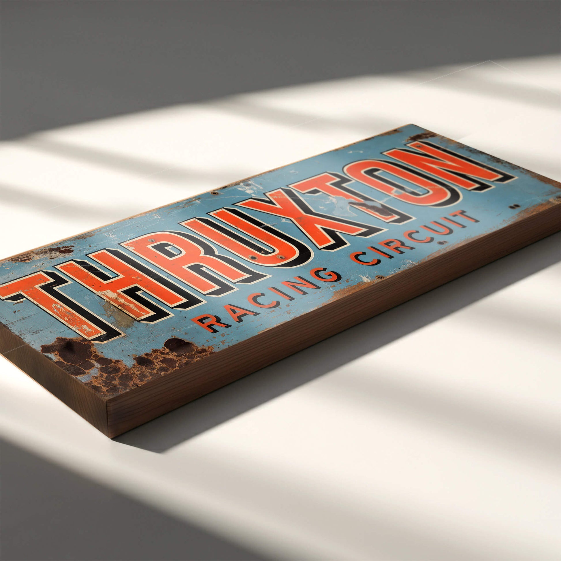 Arcing Sign Thruxton Racing Circuit : Vintage Style Tribute Sign – Suffolk Signs