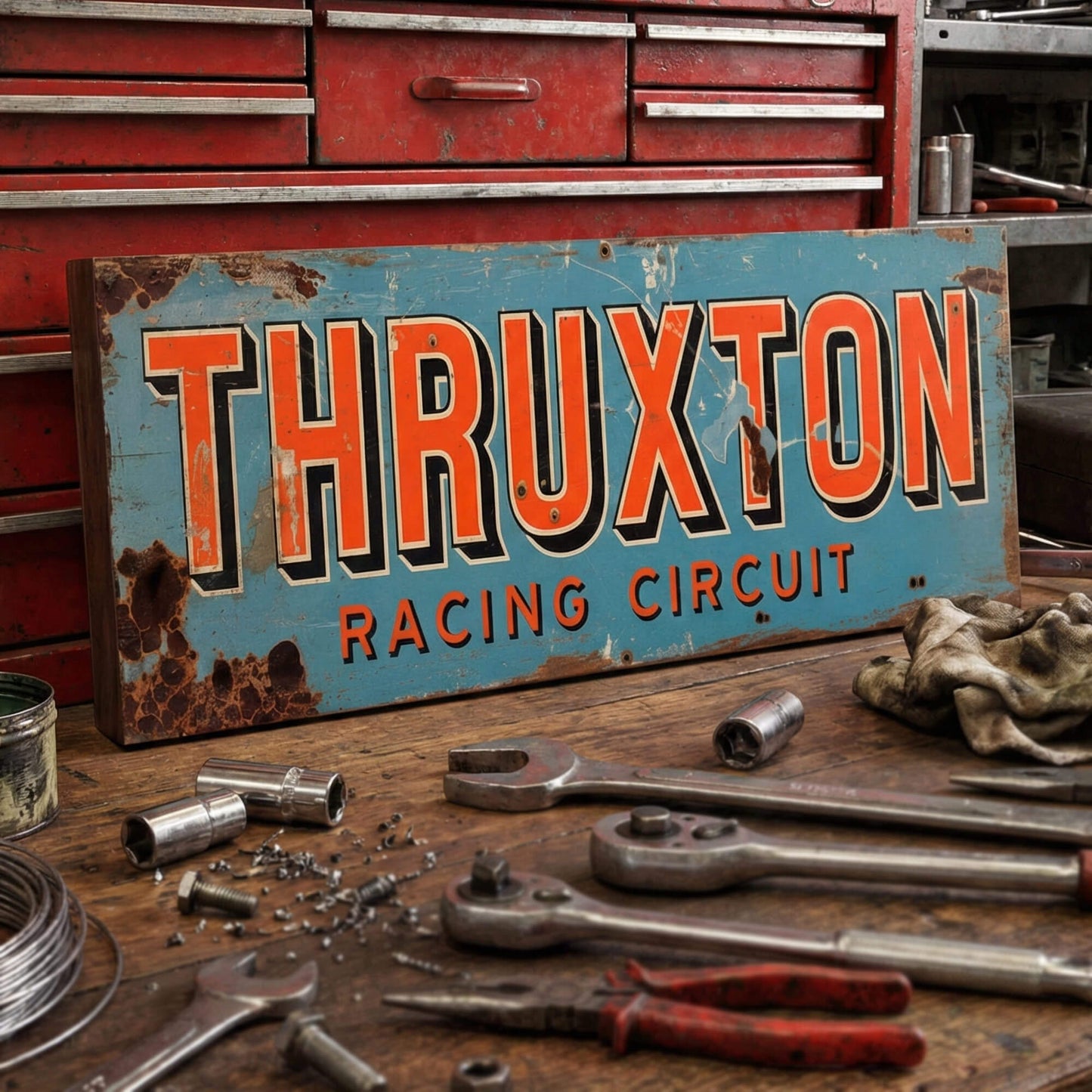 Thruxton Racing Circuit : Vintage Style Tribute Sign