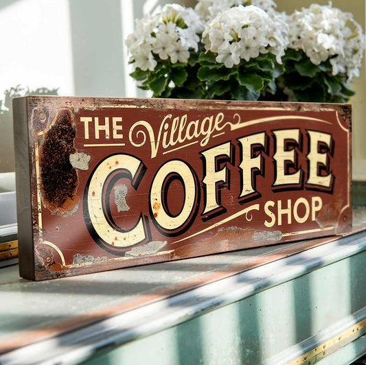 Village Coffee Shop Cafe Sign