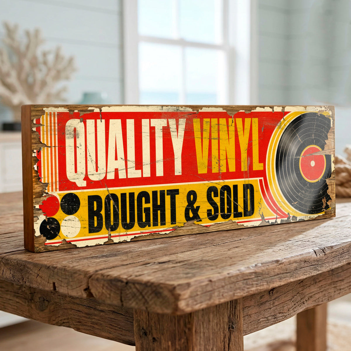 Quality Vinyl Shop Sign Records Bought and Sold