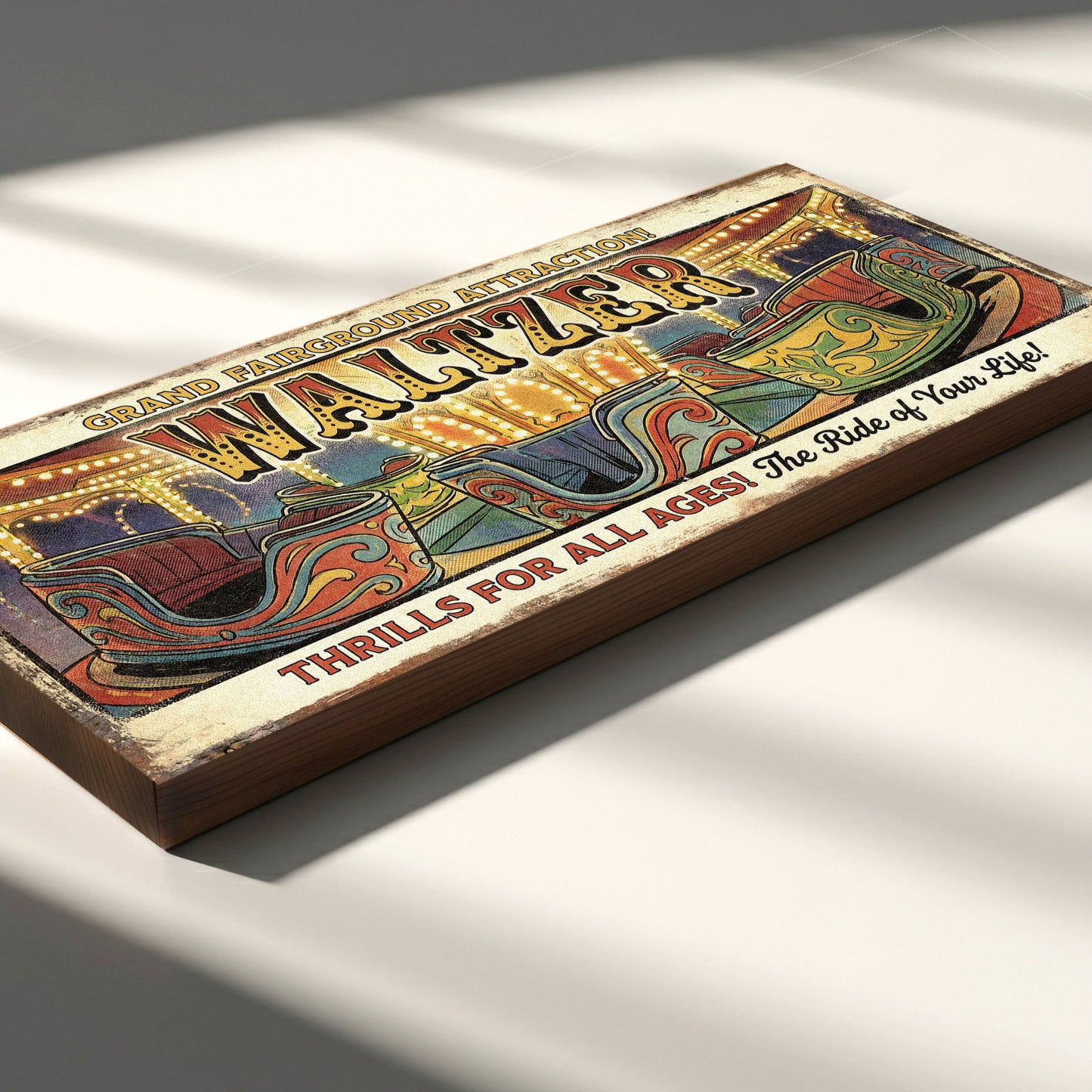 Waltzer Grand Fairground Attraction Vintage Poster Sign