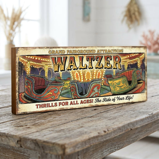 Waltzer Grand Fairground Attraction Vintage Poster Sign