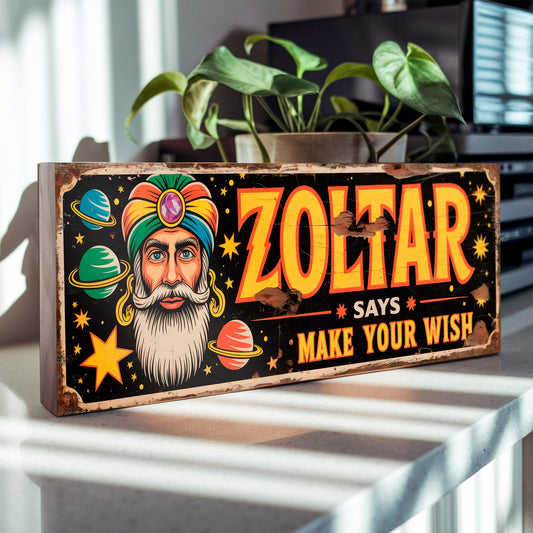 Zoltar Says Make Your Wish Galactic Fortune Teller Sign