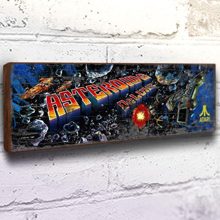 asteroids deluxe retro gaming sign