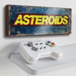 Asteroids game logo sign