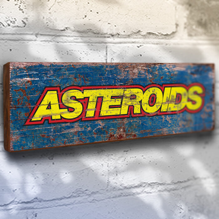 Asteroids game logo sign