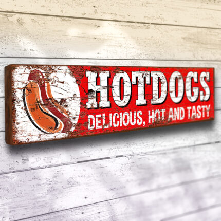 Hotdogs fastfood cafe sign