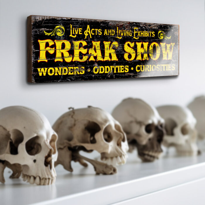 Freak Show Oddities and Curiosities Sign