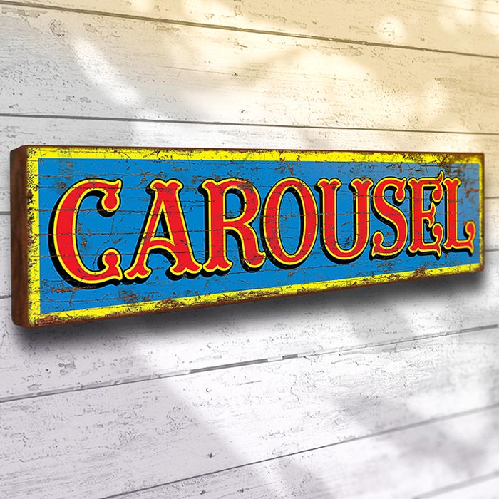 Carousel Funfair Sign Handmade FunFair Sign