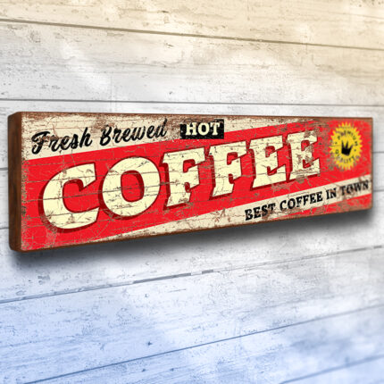 Coffee Freah Brewed Cafe Sign