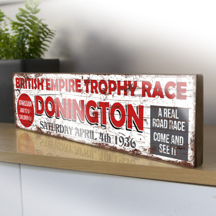 Donington Trophy Race Vintage Style Sign