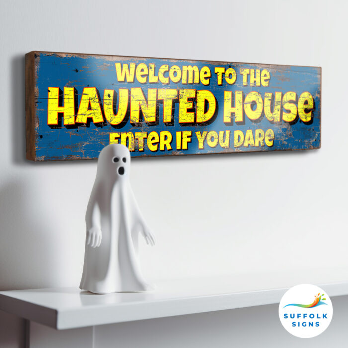 Haunted House Sign - Enter if you Dare. Funfair Style Retro Sign