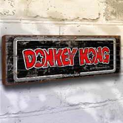 donkey kong retro gaming logo wooden sign