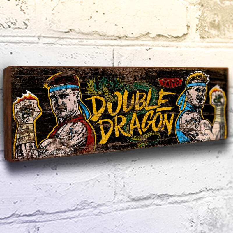 Double Dragon retro arcade game sign