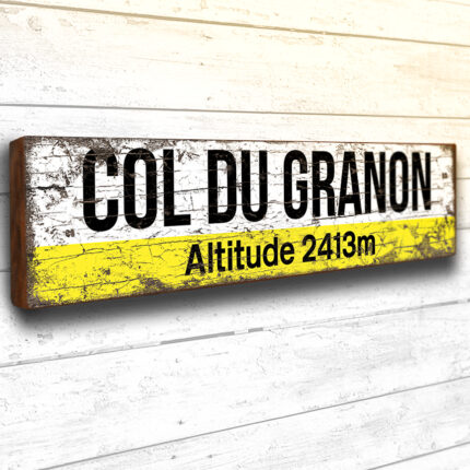 Col du Granon Wooden Sign 40cm France Cycle Road Tour Alps Bike France Plaque
