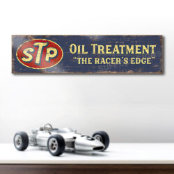 STP Motor Oil Treatment Sign. Vintage Style Advertising Sign