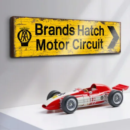 Brands Hatch motor circuit wooden sign. Suffolk Signs