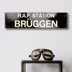 RAF Station Bruggen vintage style wooden sign Suffolk Signs