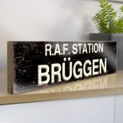 RAF Station Bruggen vintage style wooden sign Suffolk Signs