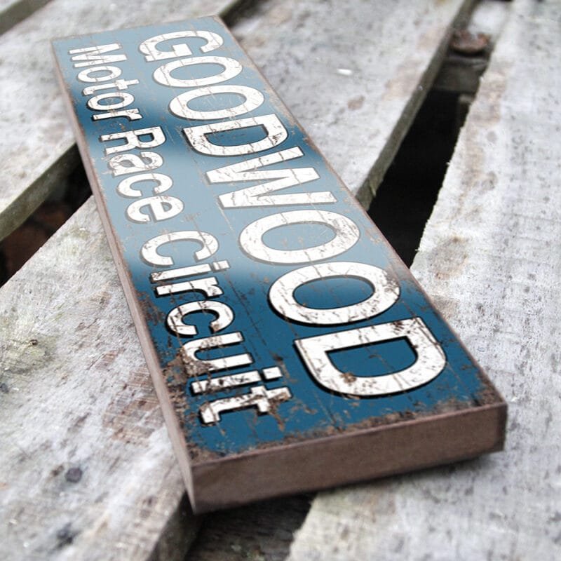 Goodwood Motor Circuit Vintage Style Sign - Capture the Thrill of Motorsport History