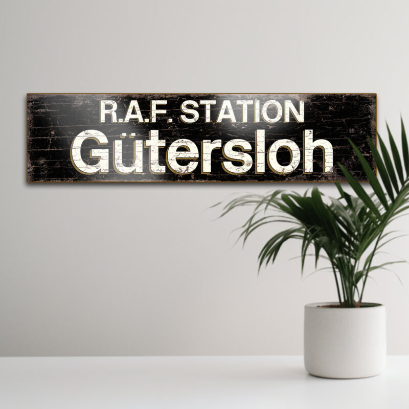 Retro RAF Station Gutersloh Sign - Capturing the Nostalgic Charm of Aviation History