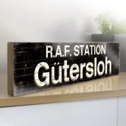 Retro RAF Station Gutersloh Sign - Capturing the Nostalgic Charm of Aviation History