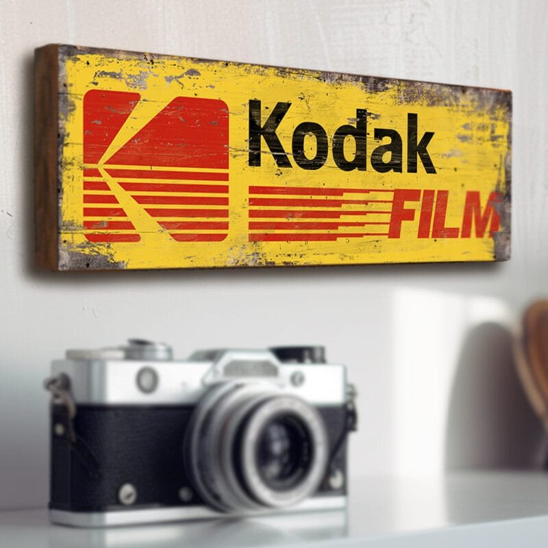 Kodak film logo wooden handmade sign