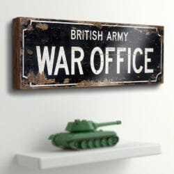 British Army war office wooden sign