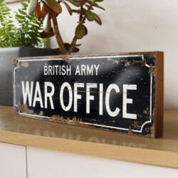 British Army war office wooden sign