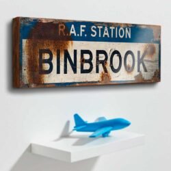 RAF Station Binbrook retro style handmade wooden sign