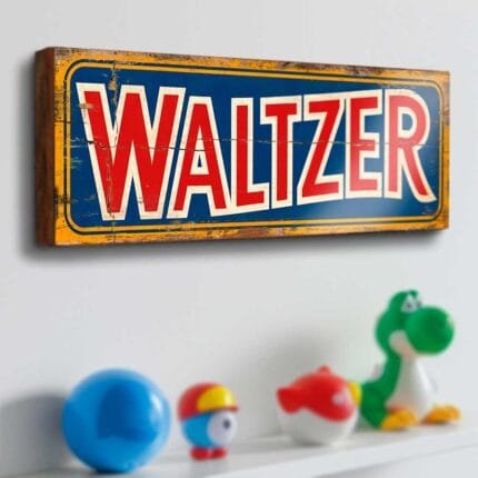 Retro Waltzer wooden sign for funfair-themed home decor