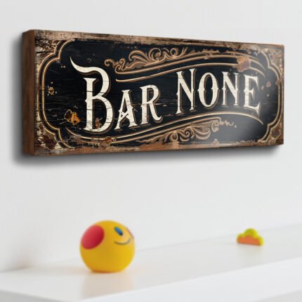 Bar None vintage style pub name sign