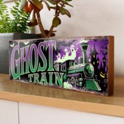 Ghost Train retro funfair vintage style sign, handmade by Suffolk Signs