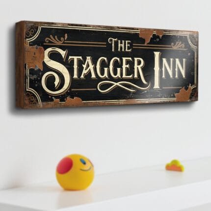 The stagger Inn - retro styled pub name sign